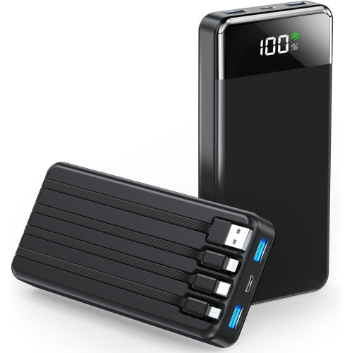 N6 Portable Charger 35000mAh Power Bank - Portable Battery with 4 Built in Cables, 22.5W Fast Charging Battery Pack